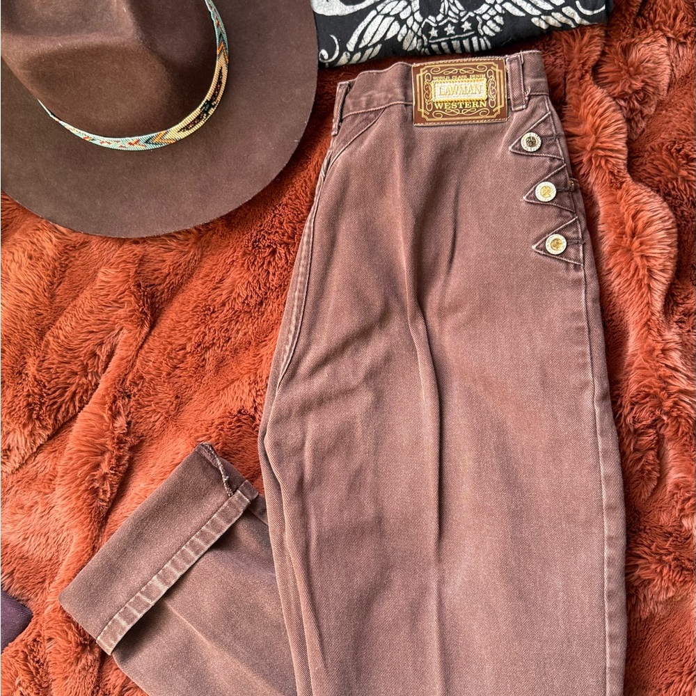 Brown High-Waisted Women Lawman Jeans